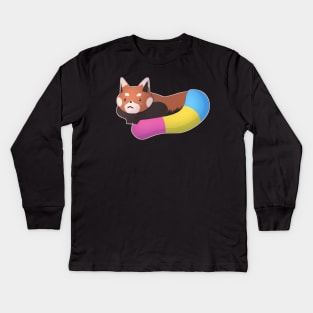 Pansexual Pride Red Panda Kids Long Sleeve T-Shirt